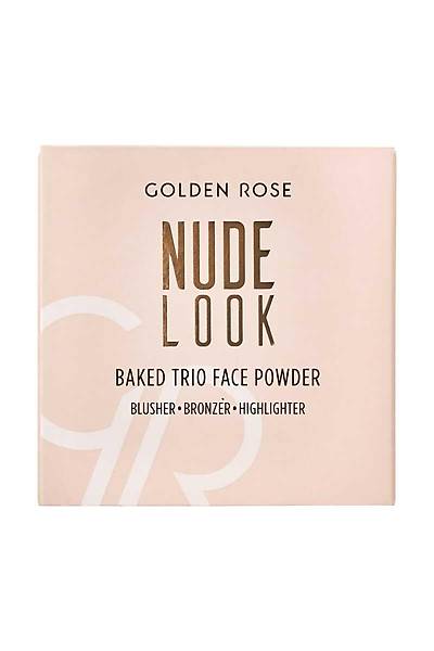 Golden Rose Nude Look Baked Trio Face Powder-Allk Bronzlatrc Aydnlatc