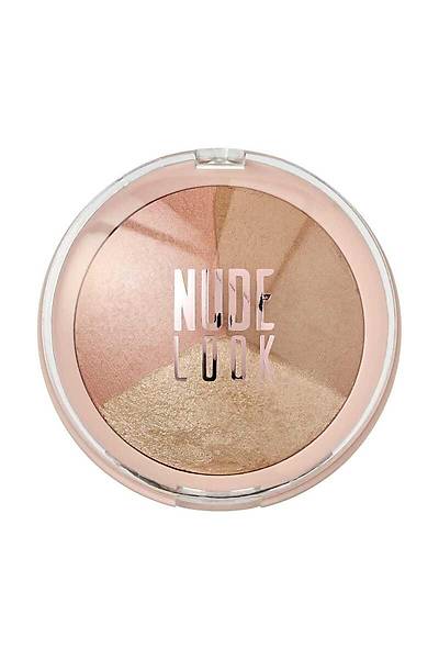 Golden Rose Nude Look Baked Trio Face Powder-Allk Bronzlatrc Aydnlatc