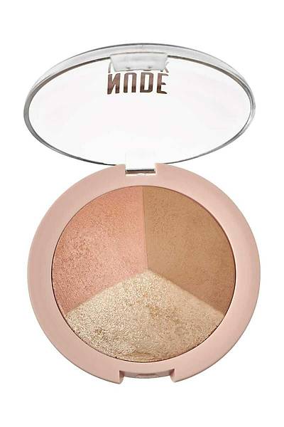 Golden Rose Nude Look Baked Trio Face Powder-Allk Bronzlatrc Aydnlatc