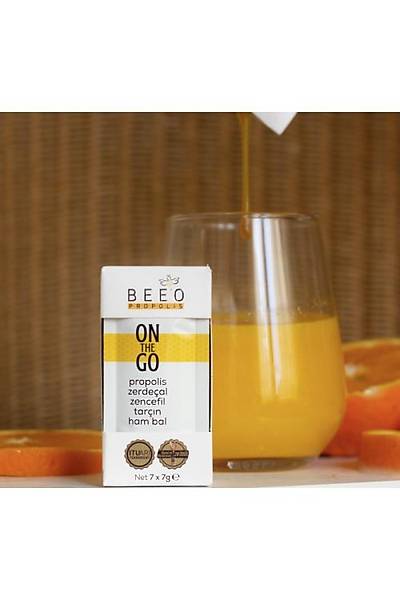 BEE'O ON THE GO Propolis - Zerdeal - Zencefil - Tarn ve Ham Bal Karm 7'li Paket 49 gr