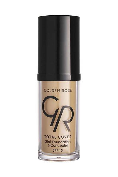 Golden Rose Total Cover 2in1 Foundation&Concealer-21 Light Yellow Beige-Kapatc Fondten