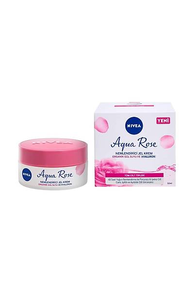 Nivea Aqua Rose Organik Gl Suyu ve Hyaluron eren Nemlendirici Jel Krem 50ml