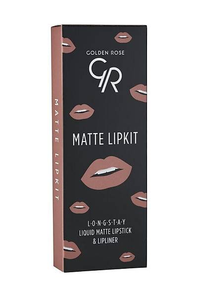 Golden Rose Matte Lip Kit-Warm Nude-Likit Mat Ruj&Dudak Kalemi