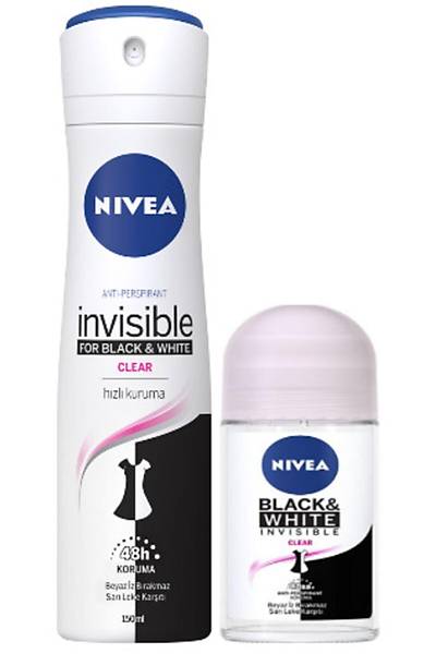 Nivea Kadn Deodorant Invsble B & W 150 Ml + Rolon 25 Ml Hediye