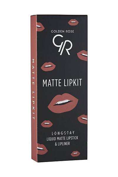 Golden Rose Matte Lip Kit-Warm Sable-Likit Mat Ruj&Dudak Kalemi