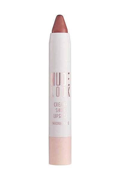 Golden Rose Nude Look Creamy Shine Lipstick-04 Coral Nude-Kalem Ruj