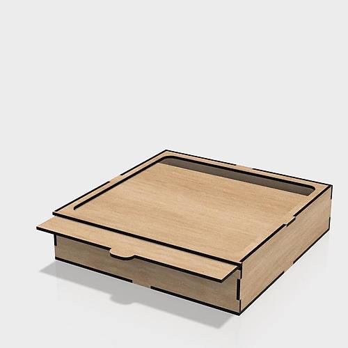 Ahşap Kutu Kayar Kapak 200x200x50mm