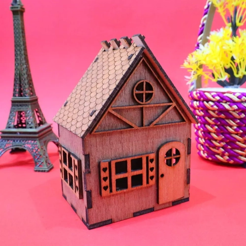 3mm MDF Boyanabilir Minik Ah�ap Ev