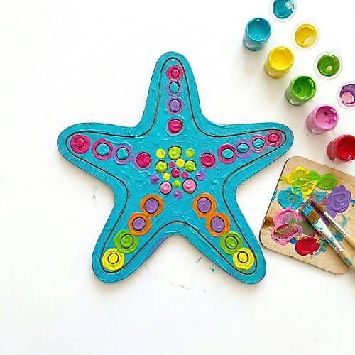 Boyanabilir Ah�ap Deniz Y�ld�z� Fig�r� 15x15 cm