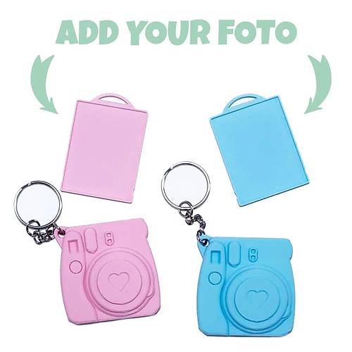 Instax Retro Stil Kamera Anahtarlk + Fotoraf Tutucu 2 Adet