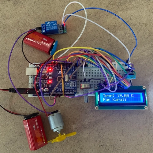 Arduino DHT11 Termostatl� Ak�ll� Fan Kontrol Sistemi (LCD Ekranl�)