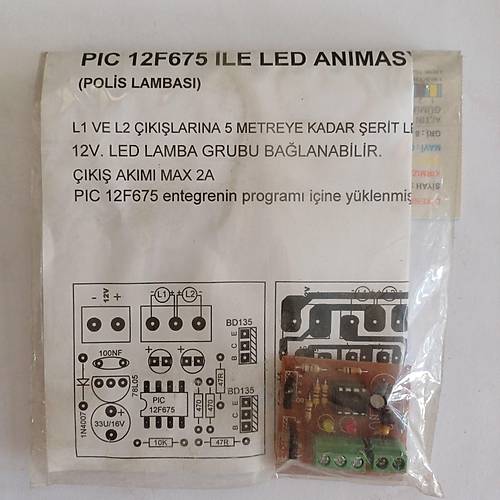 PIC 12F675 ile led animasyon devresi (Monteli)