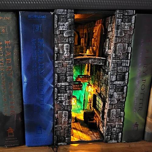 Book Nook Tuhaf Ortaa Soka Kitap Kesi DIY Kendin Boya Kendin Yap