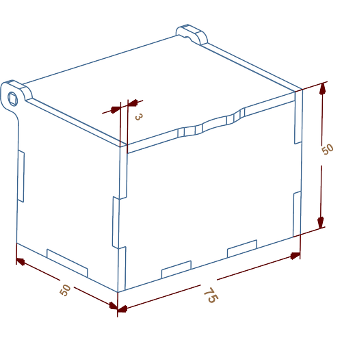 Ahap Kutu Alr Kapak 75x50x50mm