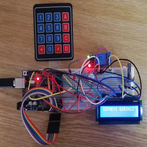 Arduino 4x4 Keypad �ifreli Kap� Kilidi ve G�venlik Sistemi Seti
