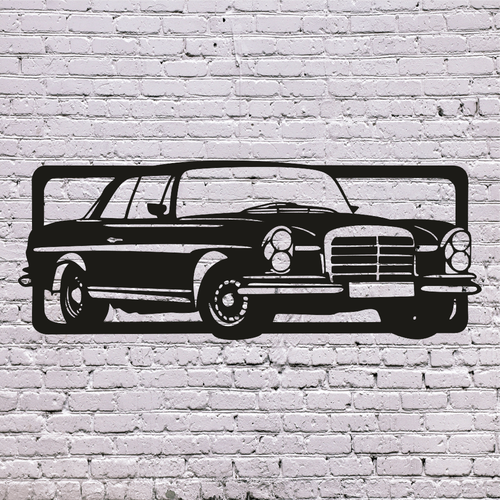 Dekoratif Ahşap Tablo Mercedes Lazer Kesim
