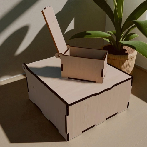 Ah�ap Kutu A��l�r Kapak 75x50x50mm