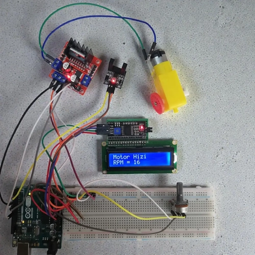 Arduino LCD Ekranl� DC Motor H�z (RPM) �l��m ve Kontrol Seti