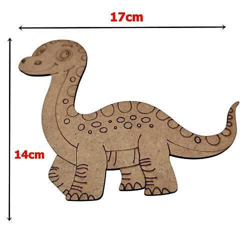Boyanabilir Ah�ap Dinazor Fig�r� Brontosaurus 17x14 cm