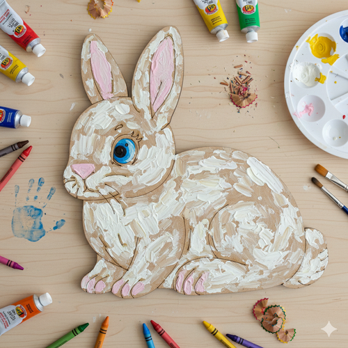 Boyanabilir Ah�ap Tav�an Fig�r� 15x14 cm