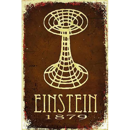 Einstein 1879 Ahþap Retro Tablo 30x20