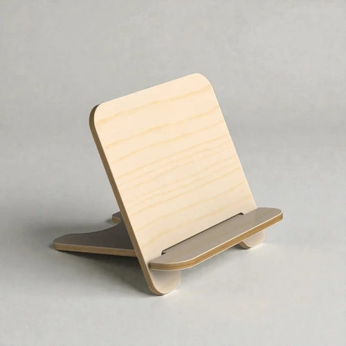 Ah�ap Masa�st� Telefon Stand� - Minimalist Kare Tasar�m (10x10 cm)