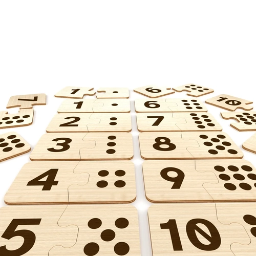 Montessori Ah�ap Say� Yapbozu 1-10 � �ocuklar ��in Say� ��renme ve Sayma E�itici Oyunca��