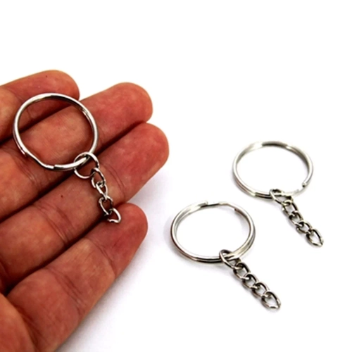 25mm Anahtarlk Halkas Zincirli Nikel Kaplama
