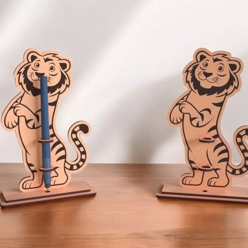 3mm MDF Boyanabilir Aslan Kalemlik