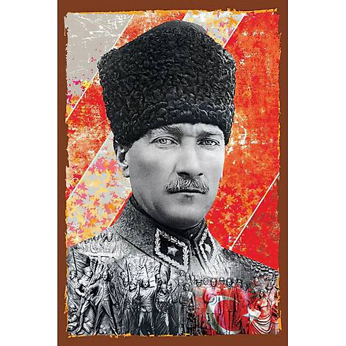 Atatürk Ahþap Retro Tablo 30x20