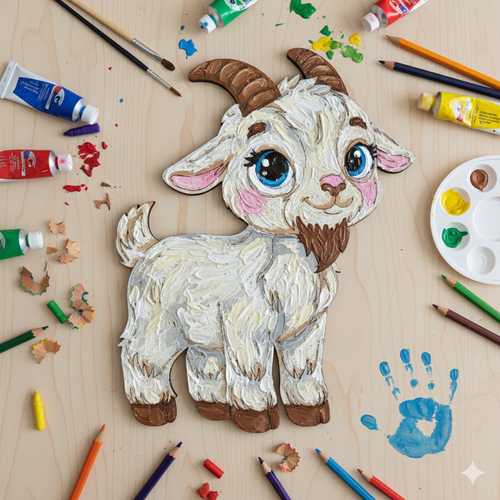 Boyanabilir Ah�ap Ke�i Fig�r� 15x12 cm