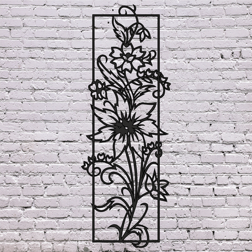 Dekoratif Ahşap Tablo Çiçek Lazer Kesim