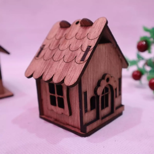 3mm MDF Boyanabilir Mini Ah�ap Ev