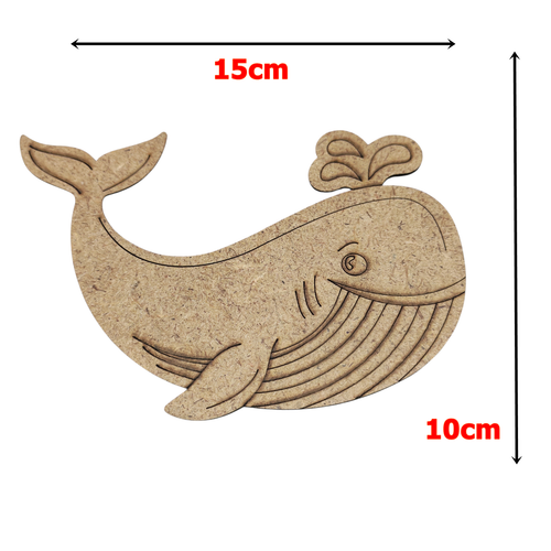 Boyanabilir Ah�ap Balina Fig�r� 15x10 cm