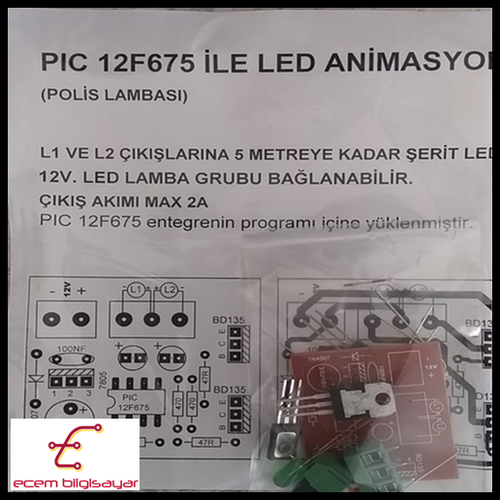 PIC 12F675 iLE LED ANiMASYOS (POLiS LAMBASI) (DEMONTE)