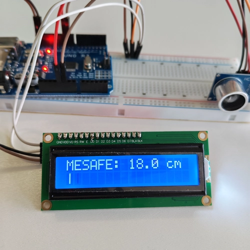 Arduino Ultrasonik LCD Mesafe �l�er Projesi (0�150 cm)