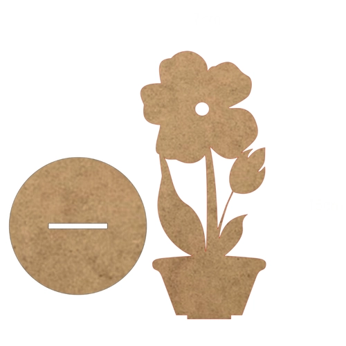 3mm Ham MDF Boyanabilir �i�ek Fig�r� (7x15 cm)