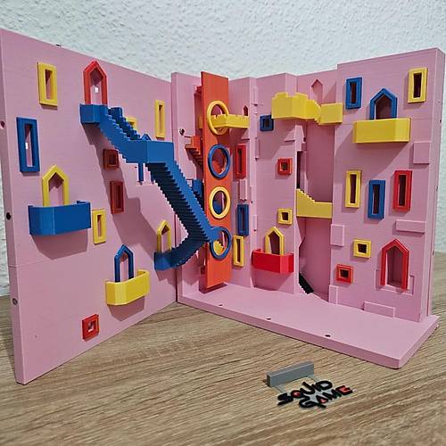 Book Nook Squid Game Merdiven Kitap Kesi DIY Kendin Yap