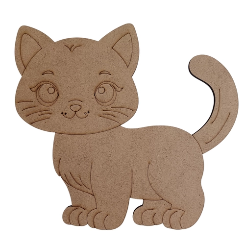 3mm Ham MDF Boyanabilir Kedi Fig�r�