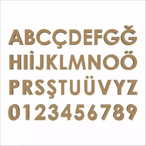 3mm Lazer Kesim Ah�ap Boyanabilir MDF Harfler