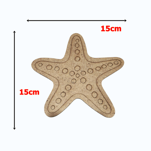 Boyanabilir Ah�ap Deniz Y�ld�z� Fig�r� 15x15 cm