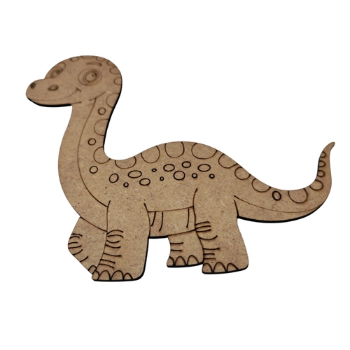 Boyanabilir Ah�ap Dinazor Fig�r� Brontosaurus 17x14 cm