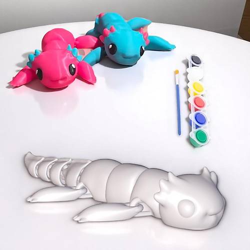 Boyanabilir Esnek Axolotl Tm Paralar Hareketli