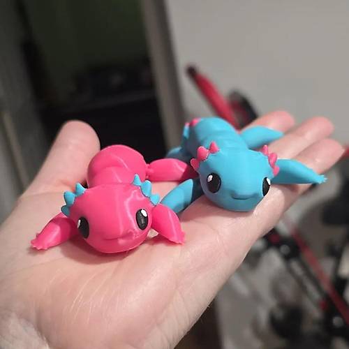 Boyanabilir Esnek Axolotl Tm Paralar Hareketli