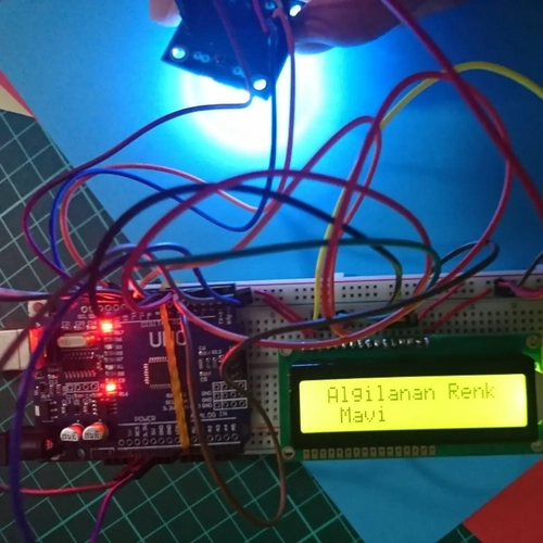 Arduino TCS3200 Renk Alg�lama ve Tan�mlama Proje Seti (16x2 LCD Ekranl�)