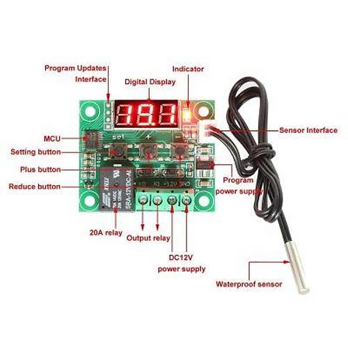 W1209 Rle kl Dijital Termostat, Scaklk Kontrol Kart