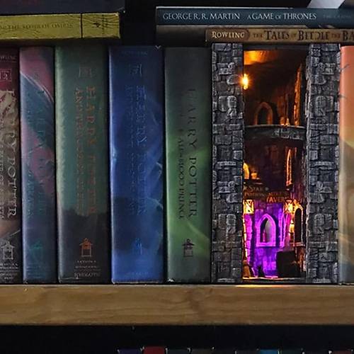 Book Nook Tuhaf Ortaa Soka Kitap Kesi DIY Kendin Boya Kendin Yap