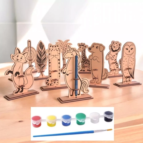 3mm MDF Boyanabilir 10'lu Hayvan Seti (Boya ve F�r�al�)