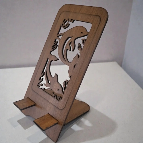 Ah�ap Telefon Stand� - Yunus Fig�rl� Marin Seri (8.5x17.5 cm)