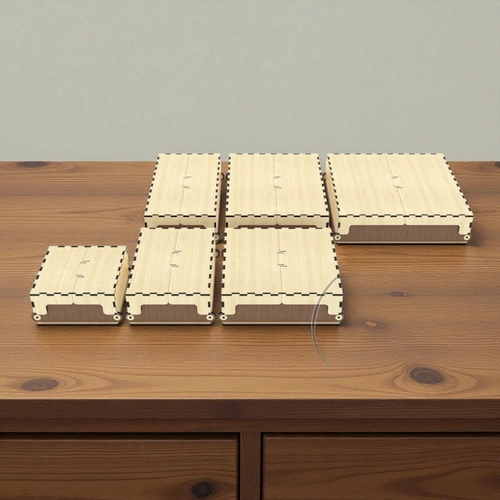 Ah�ap Kutu �ift A��l�r Kapak 150x150x50mm